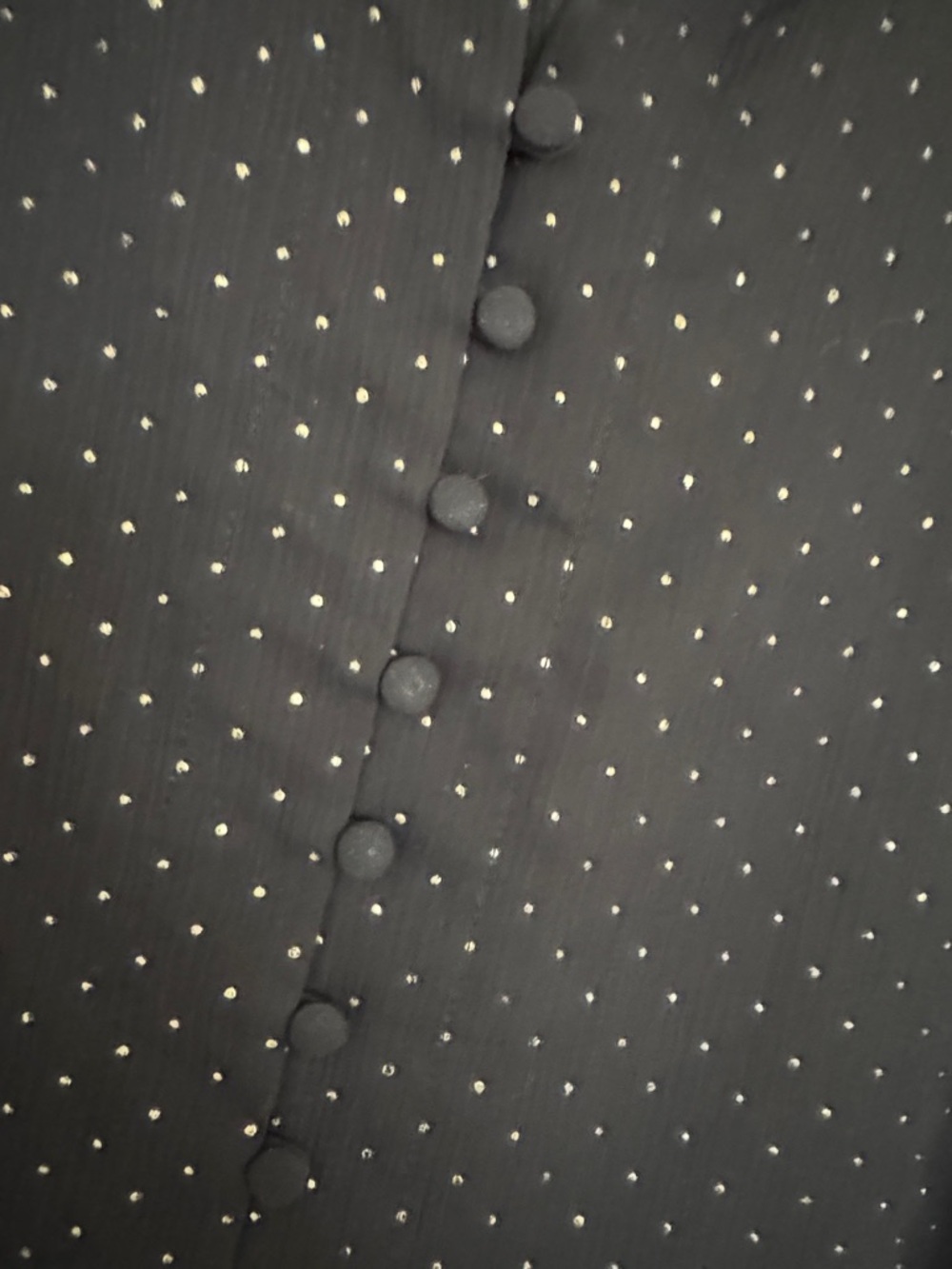 Zara Black Blouse with gold dots - Picture 3 of 3
